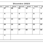 Calendario Dicembre 2023 Word PDF