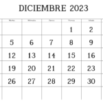 Calendario Diciembre 2023 Chile Word