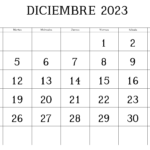 Calendario Diciembre 2023 Para Imprimir