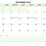 Calendario Diciembre 2023 Para Imprimir Minimalista