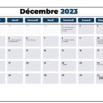 Calendrier Décembre 2023