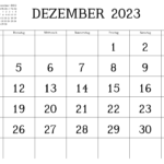 Kalender Dezember 2023 PDF & Excel