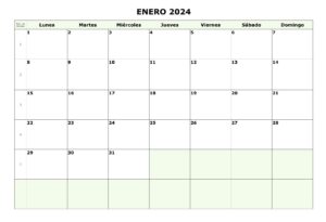 Calendario Enero 2024 Chile PDF