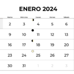 Calendario Enero 2024 Para Imprimir PDF