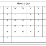 Calendario Gennaio 2024