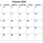 Kalender Februar 2024