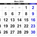 Calendrier 2024 Mars Vacances Scolaires