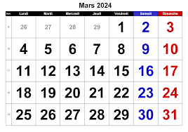 Calendrier 2024 Mars Vacances Scolaires