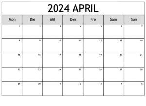 Kalender 2024 April