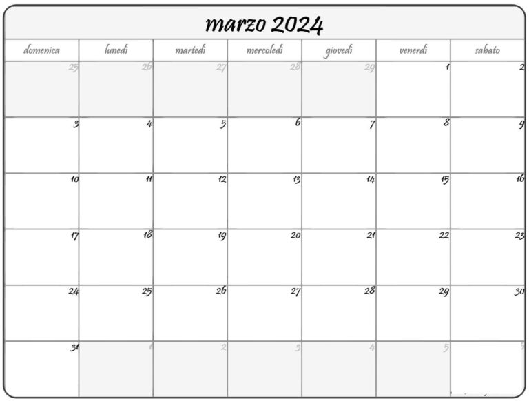 calendario marzo 2024 argentina Word